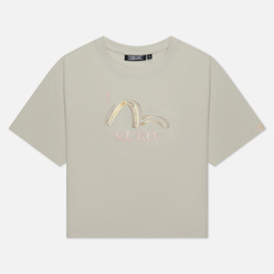 Evisu Женская футболка Brush Effect Seagull Printed
