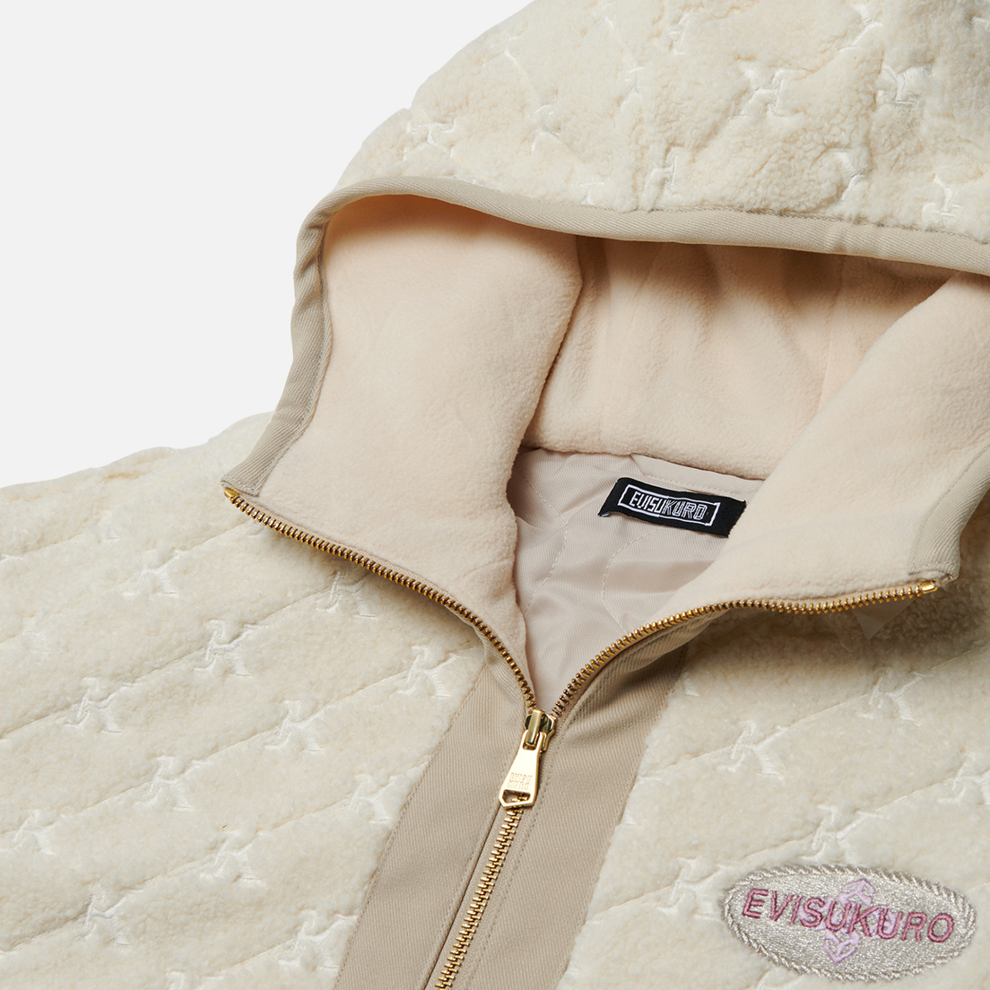 Evisu Женское пальто Evisukuro Embroidered AO Sherpa Padded