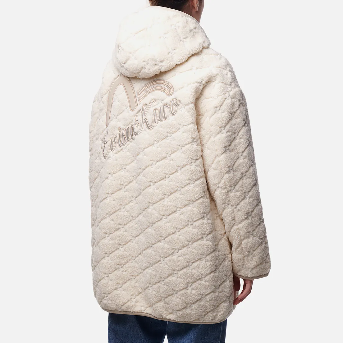 Evisu Женское пальто Evisukuro Embroidered AO Sherpa Padded