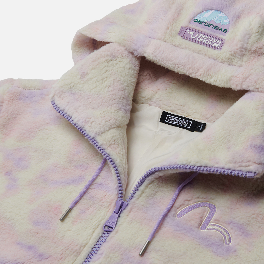Evisu Женская флисовая куртка Evisukuro AO Printed & Embroidered Sherpa