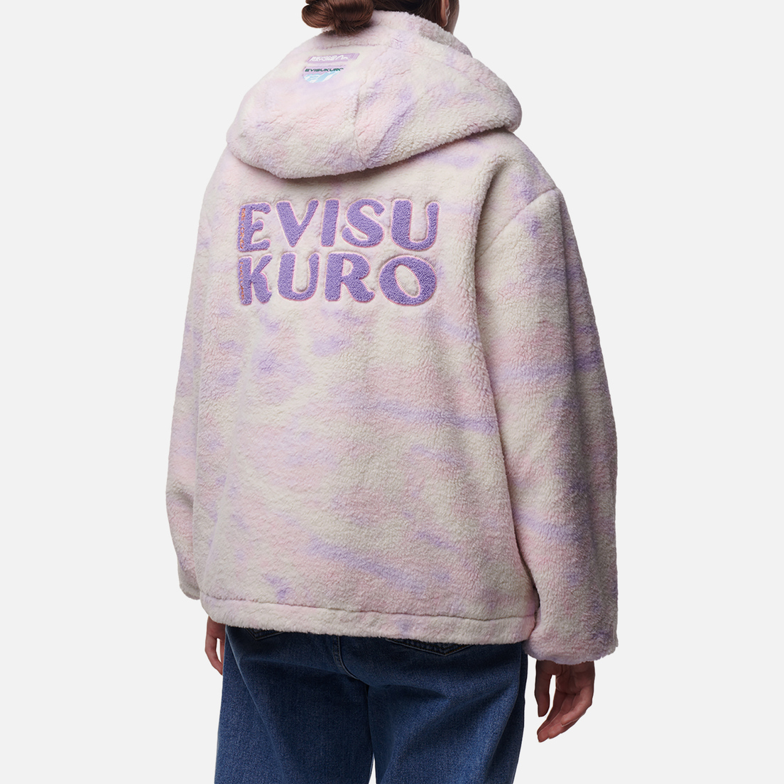 Evisu Женская флисовая куртка Evisukuro AO Printed & Embroidered Sherpa