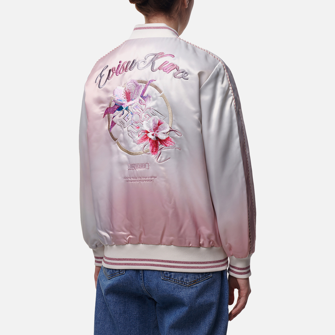 Evisu Женская куртка бомбер Evisukuro Embroidered Virtual Floral Souvenir