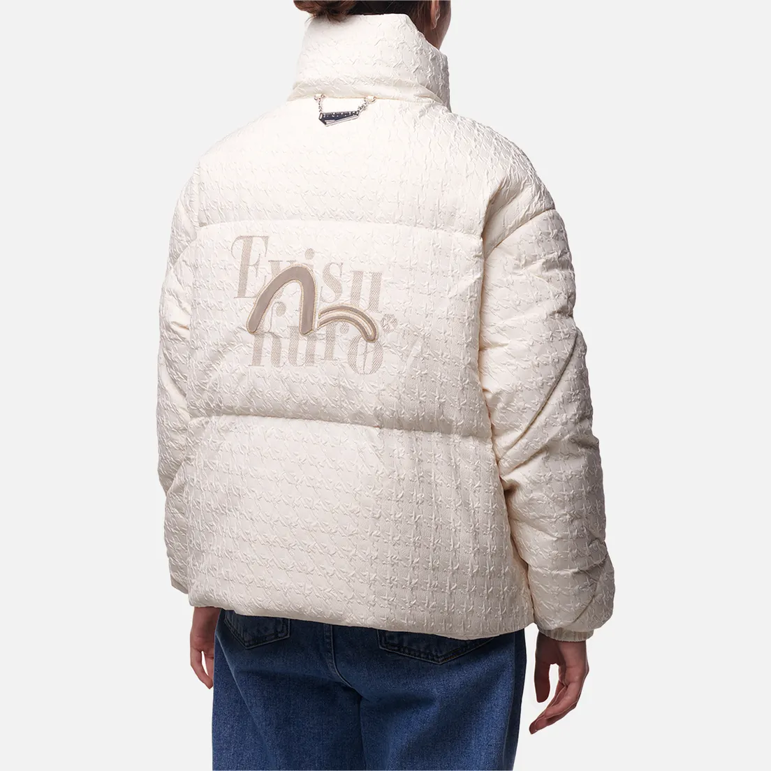 Evisu Женский пуховик Evisukuro Embroidered Seagull Appliqued Down