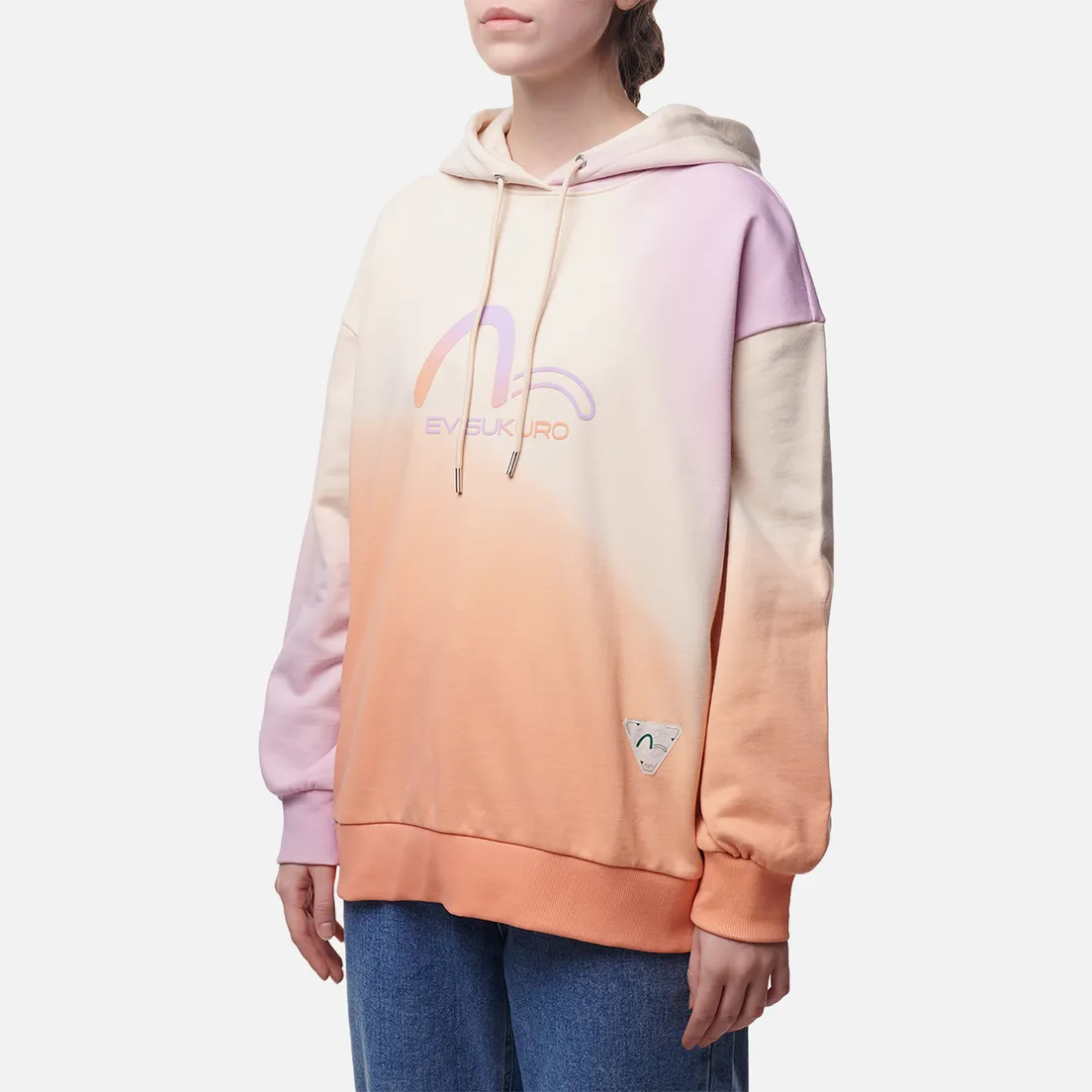 Evisu Женская толстовка Evisukuro Gradiant Flocking Printed Seagull Hoodie