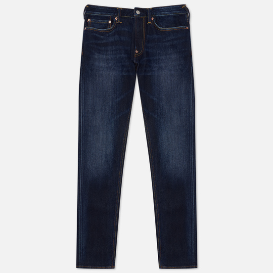 Мужские джинсы Evisu 2023 Double Embroidered Seagull Pocket Indigo Medium Tone