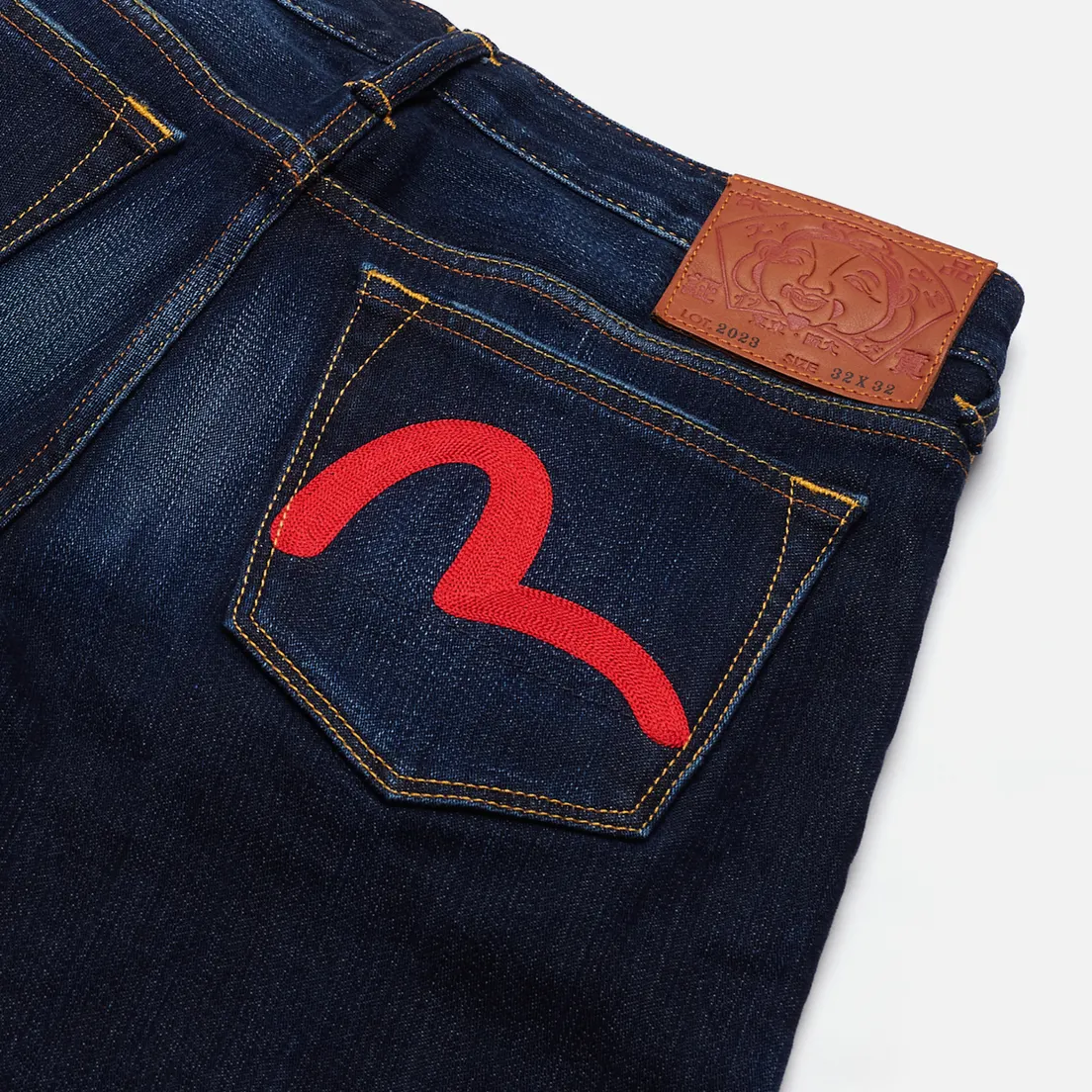 Evisu Мужские джинсы 2023 Double Embroidered Seagull Pocket