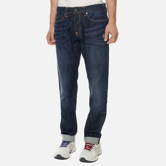 Мужские джинсы Evisu 2017 Seagull Printed Pocket Indigo Dark Tone