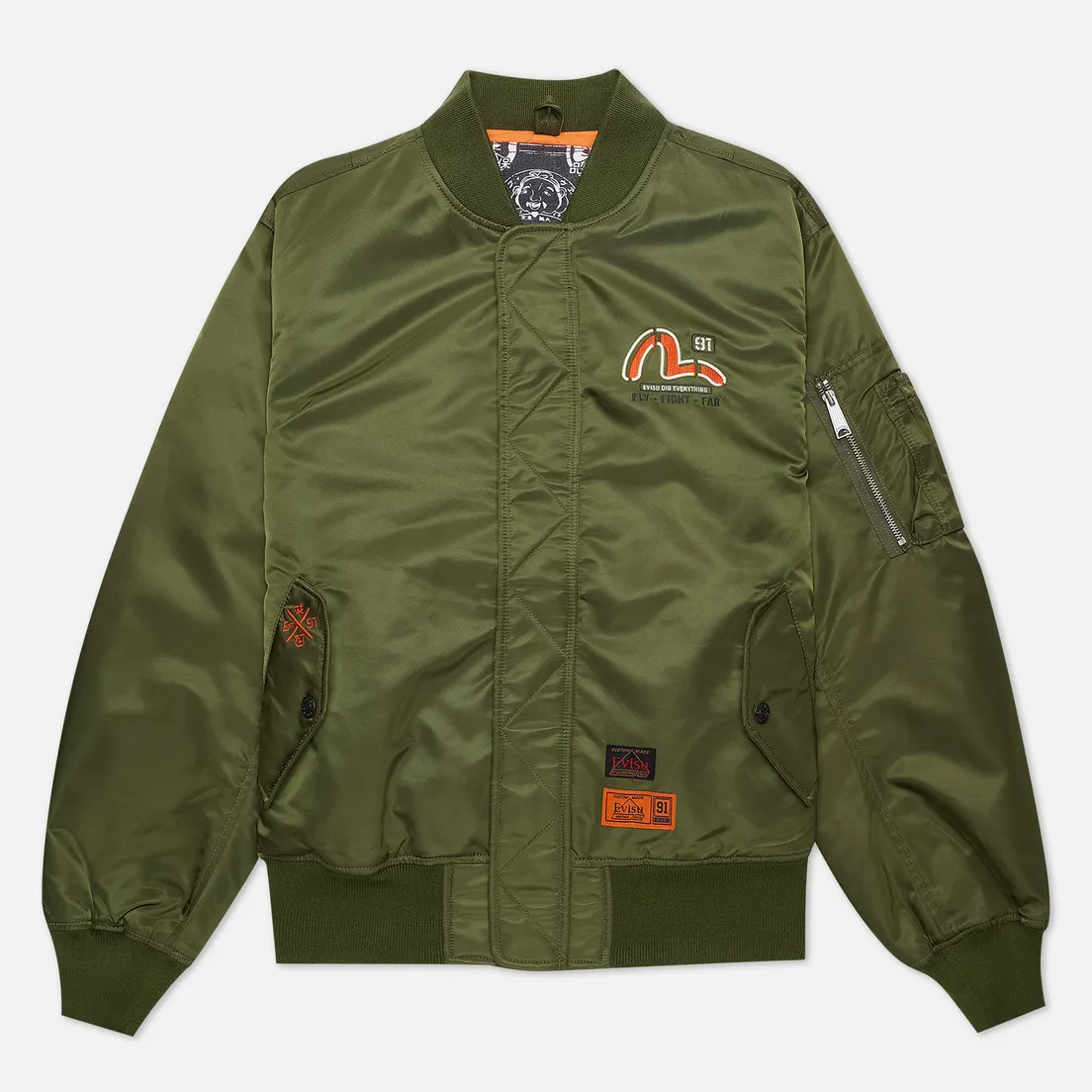 Evisu Мужская куртка бомбер Godhead Embroidery Padded MA-1