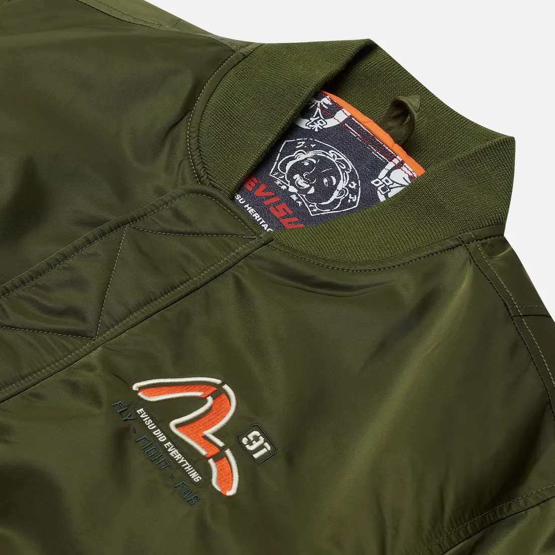 Evisu Мужская куртка бомбер Godhead Embroidery Padded MA-1
