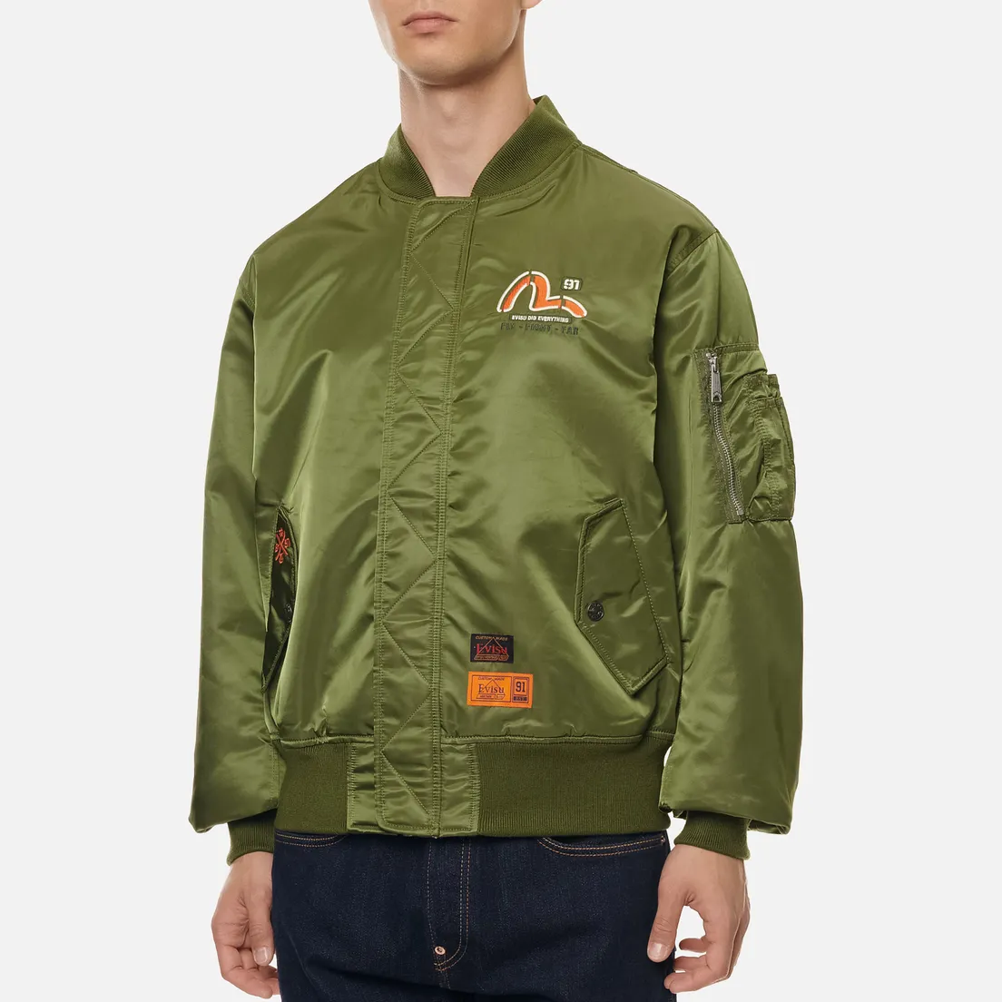 Evisu Мужская куртка бомбер Godhead Embroidery Padded MA-1