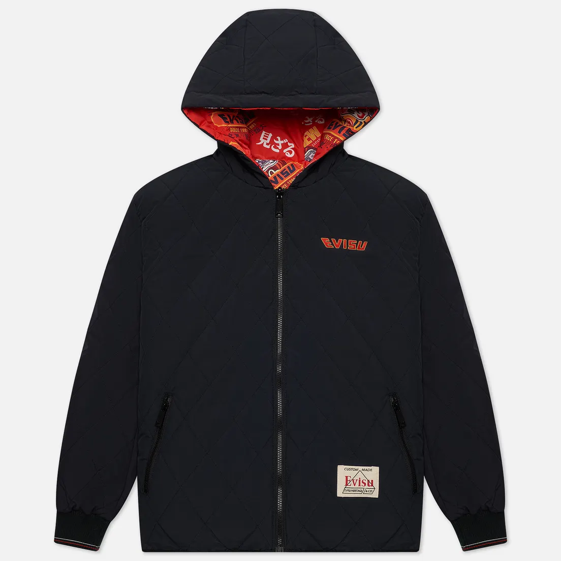 Evisu Мужской пуховик Reversible Daruma Graphic Printed Down