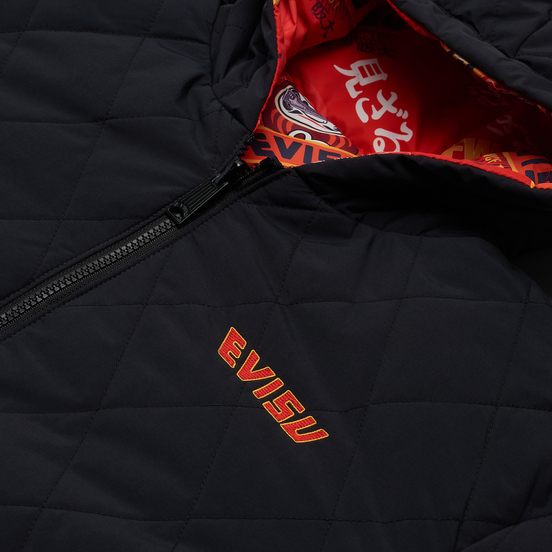 Мужской пуховик Evisu Reversible Daruma Graphic Printed Down Black/Multi