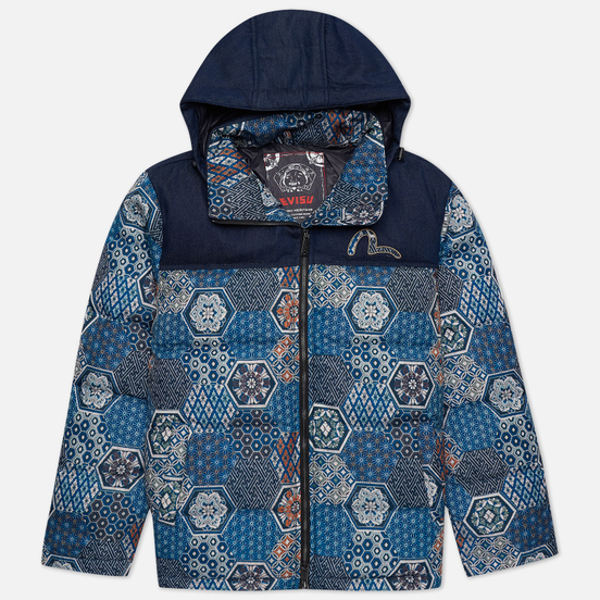 Мужской пуховик Evisu Japanese Pattern Allover Print Down Multi
