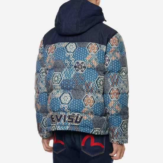 Мужской пуховик Evisu Japanese Pattern Allover Print Down Multi