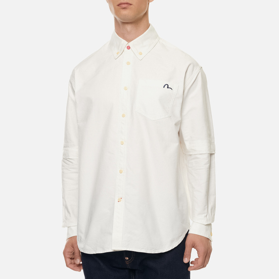 Мужская рубашка Evisu Daicock Print Oxford Off White