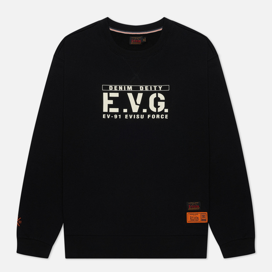 Мужская толстовка Evisu Godhead Embroidered Crew Neck Black