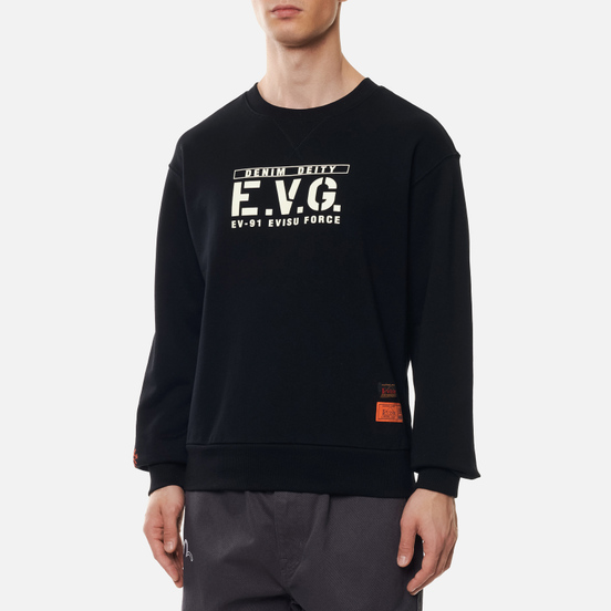 Мужская толстовка Evisu Godhead Embroidered Crew Neck Black