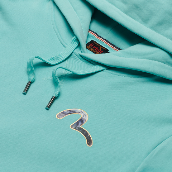 Мужская толстовка Evisu Fuji Mountain Taka All Over Print Daicock Hoodie Light Blue
