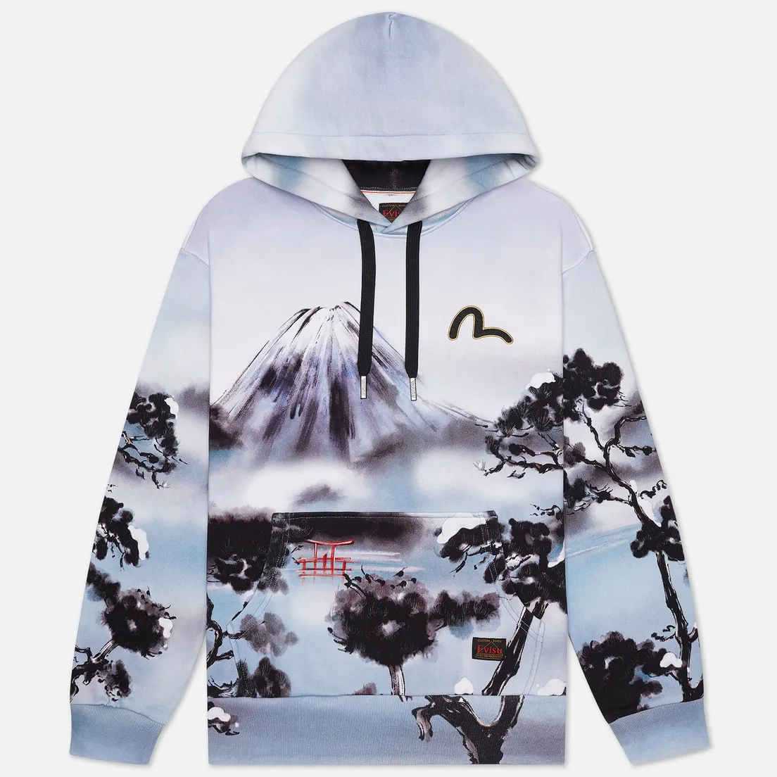 Evisu Мужская толстовка Fuji Mountain Taka All Over Print Hoodie