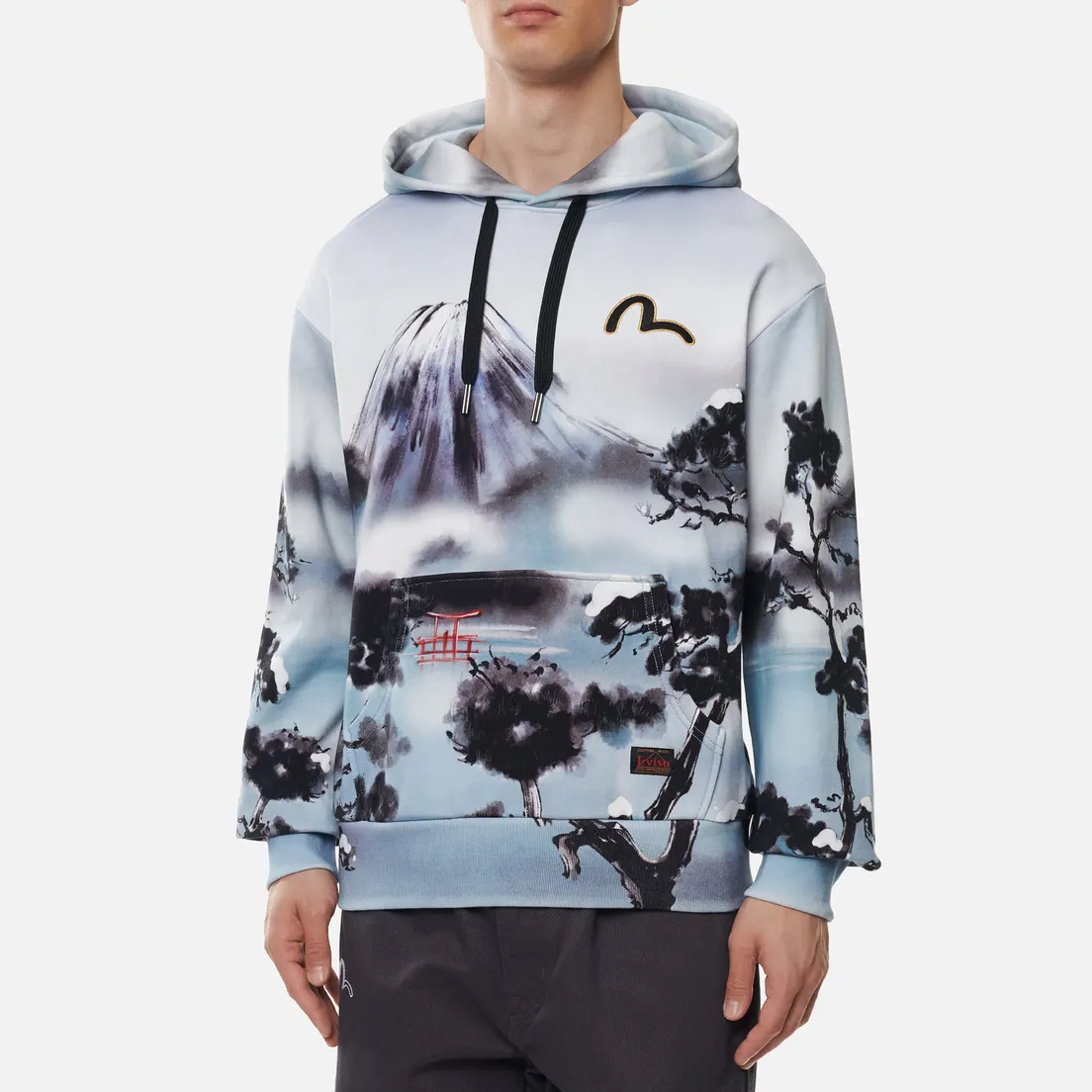 Evisu Мужская толстовка Fuji Mountain Taka All Over Print Hoodie