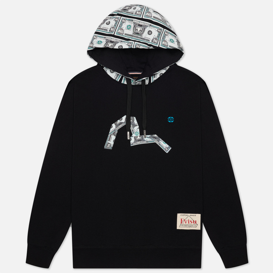 Мужская толстовка Evisu Banknote Segull Print Hoodie Black