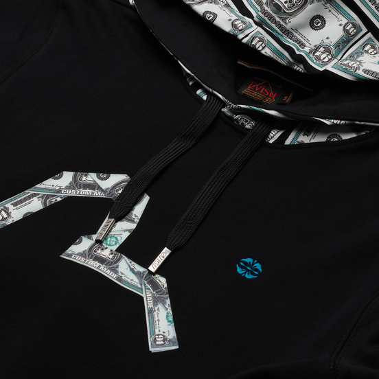 Мужская толстовка Evisu Banknote Segull Print Hoodie Black