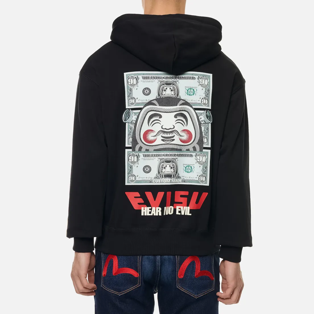 Evisu Мужская толстовка Godhead Banknote Print Zip-Up Hoodie