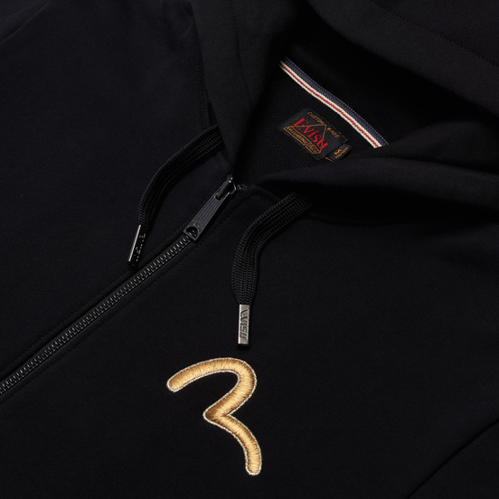 Мужская толстовка Evisu Taka Print Zip-Up Hoodie Black