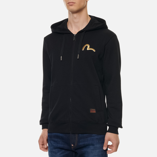Мужская толстовка Evisu Taka Print Zip-Up Hoodie Black