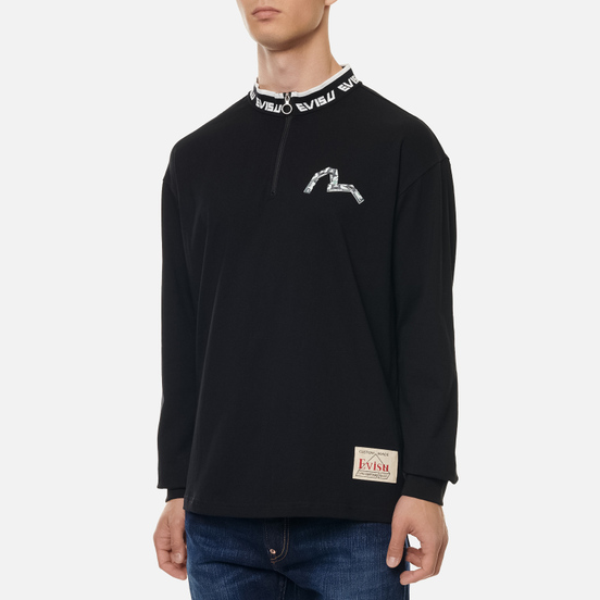 Мужской лонгслив Evisu Banknote Seagull & Daruma Print Black