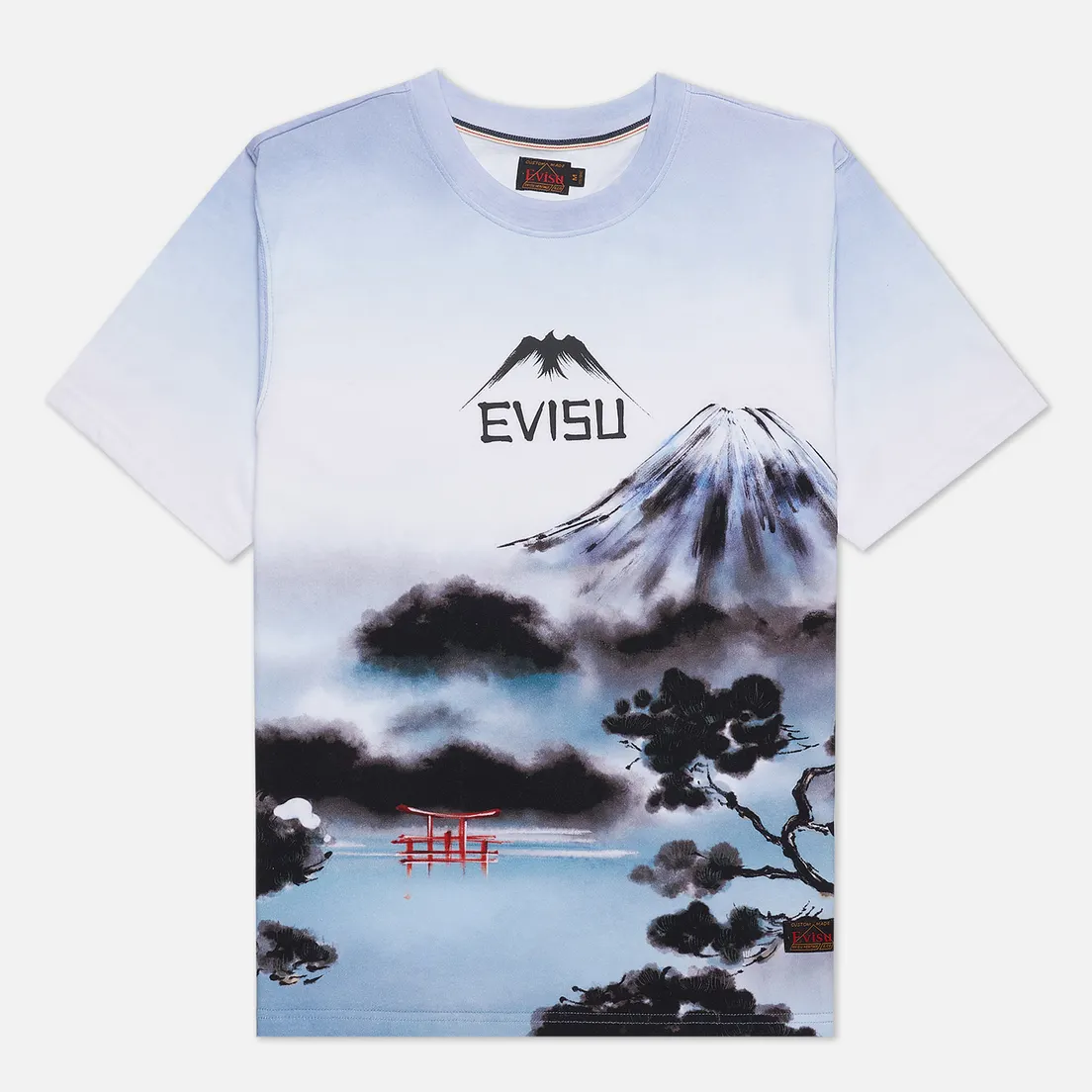 Evisu Мужская футболка Fuji Mountain Taka Allover Print