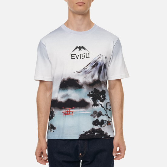 Мужская футболка Evisu Fuji Mountain Taka Allover Print Multi