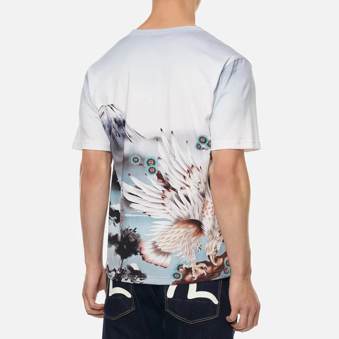 Evisu Мужская футболка Fuji Mountain Taka Allover Print