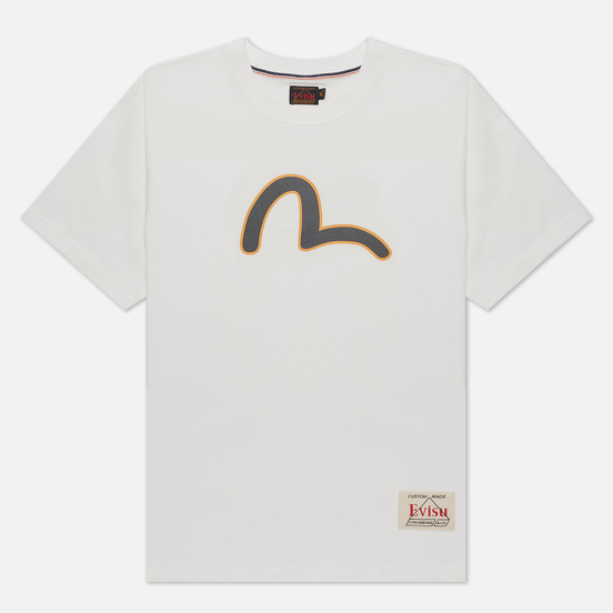 Мужская футболка Evisu Seagull And Three Wise Darumas Graphic Print Off White