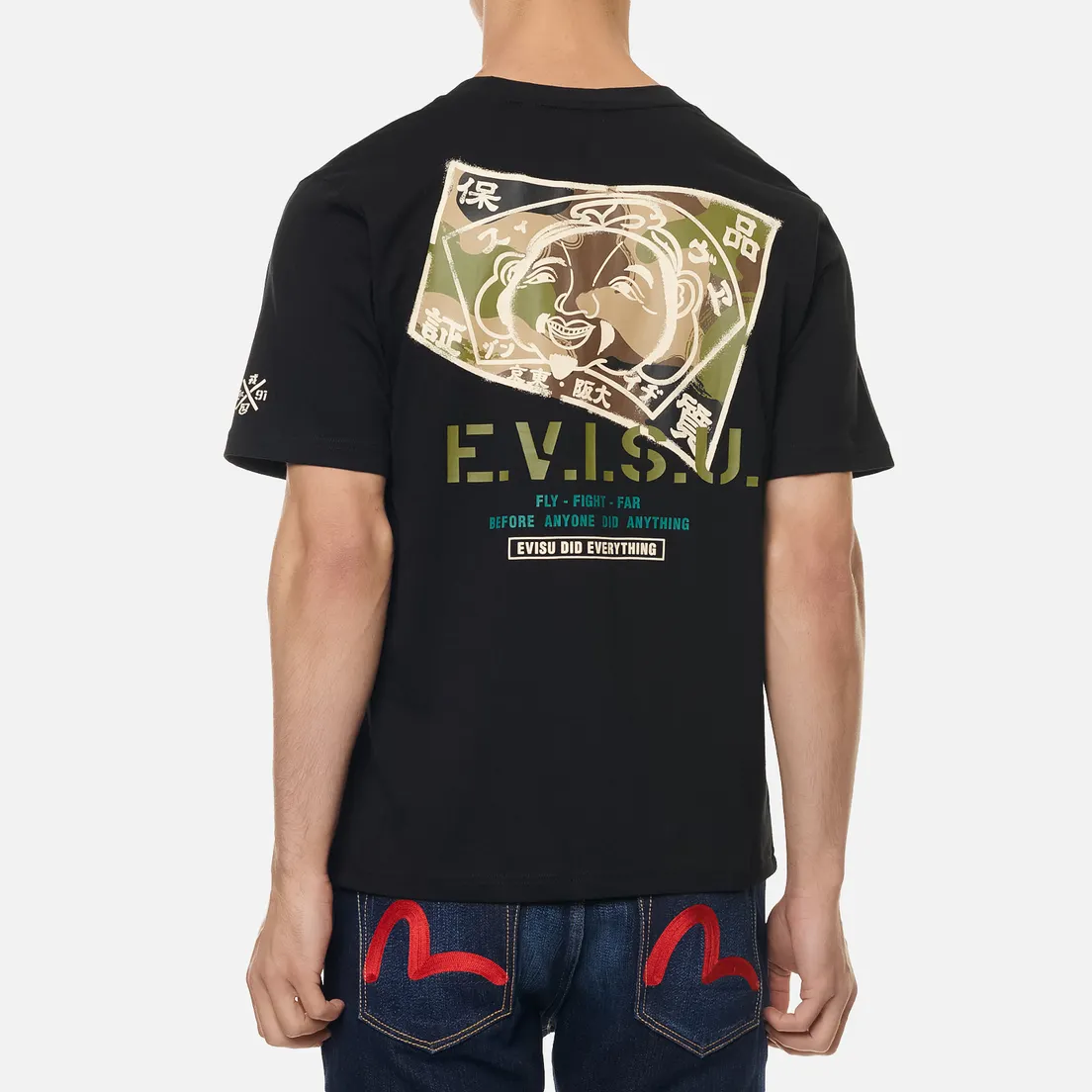 Evisu Мужская футболка Godhead Flag Printed