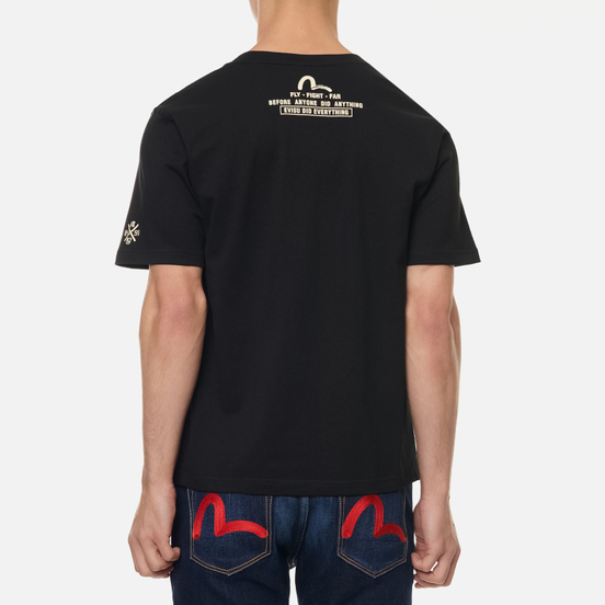 Мужская футболка Evisu Brush Godhead Printed Black