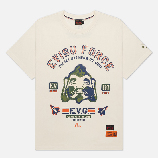 Мужская футболка Evisu Brush Godhead Printed Ecru