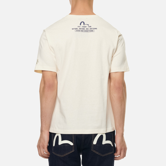 Мужская футболка Evisu Brush Godhead Printed Ecru