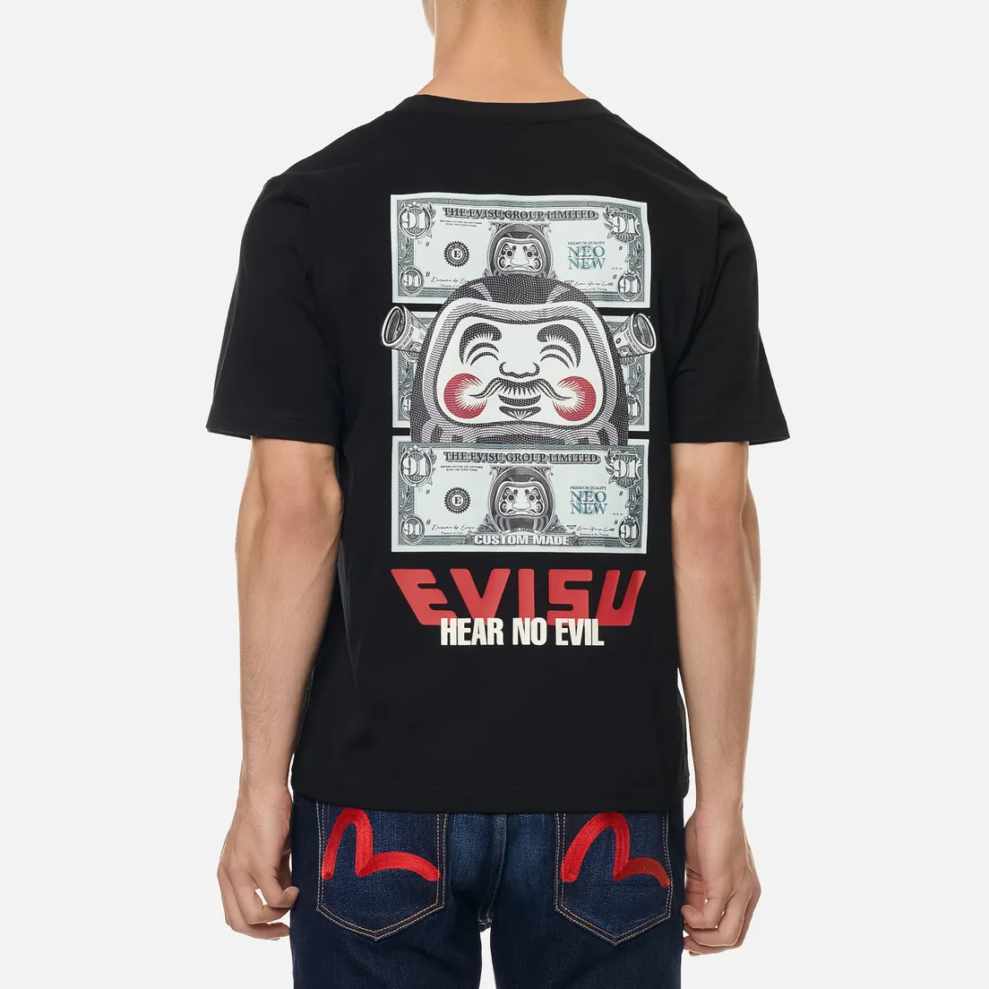 Evisu Мужская футболка Heritage Banknote Godhead Logo Print