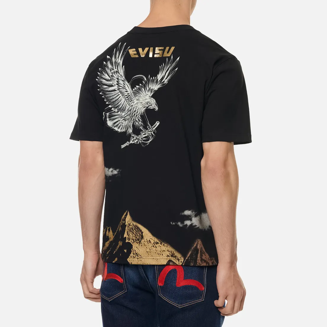 Evisu Мужская футболка Taka And Mountains Foil Print