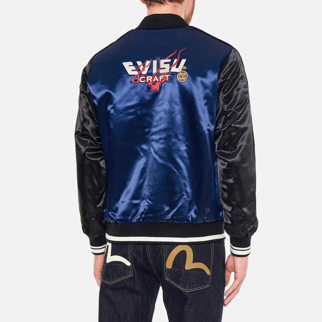 Evisu Мужская куртка бомбер Heritage Sateen Padded Souvenir Dragon Embroidered