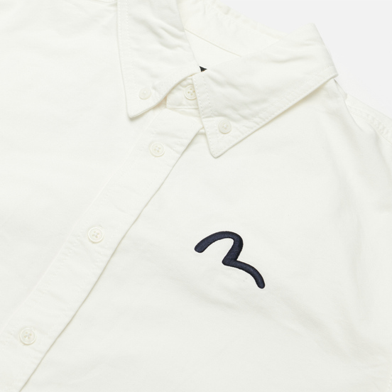 Мужская рубашка Evisu Heritage Dragon & Mountain Fuji Printed Oxford Off White