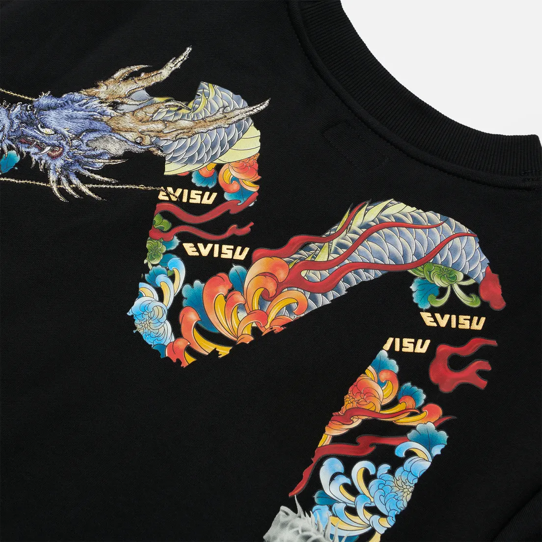 Evisu Мужская толстовка Heritage All Over Printed Daicock Embroidered Dragon