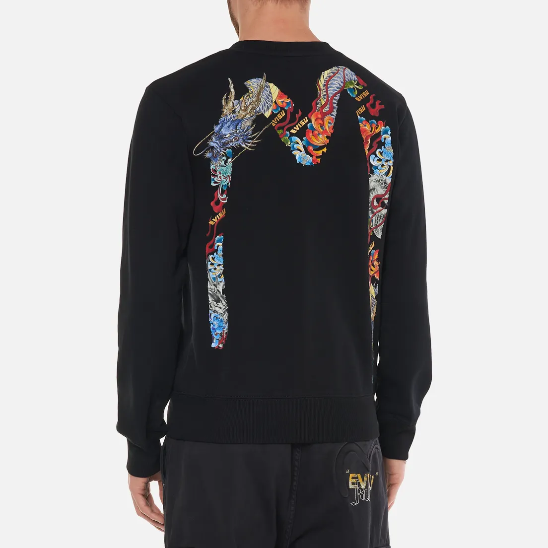 Evisu Мужская толстовка Heritage All Over Printed Daicock Embroidered Dragon