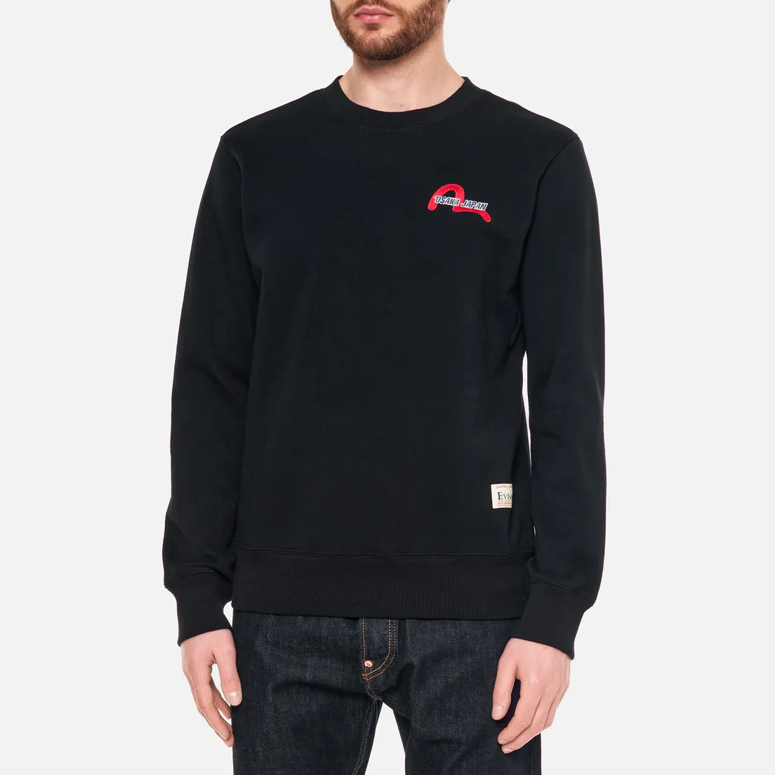 Evisu Мужская толстовка Heritage Daruma Denim Applique
