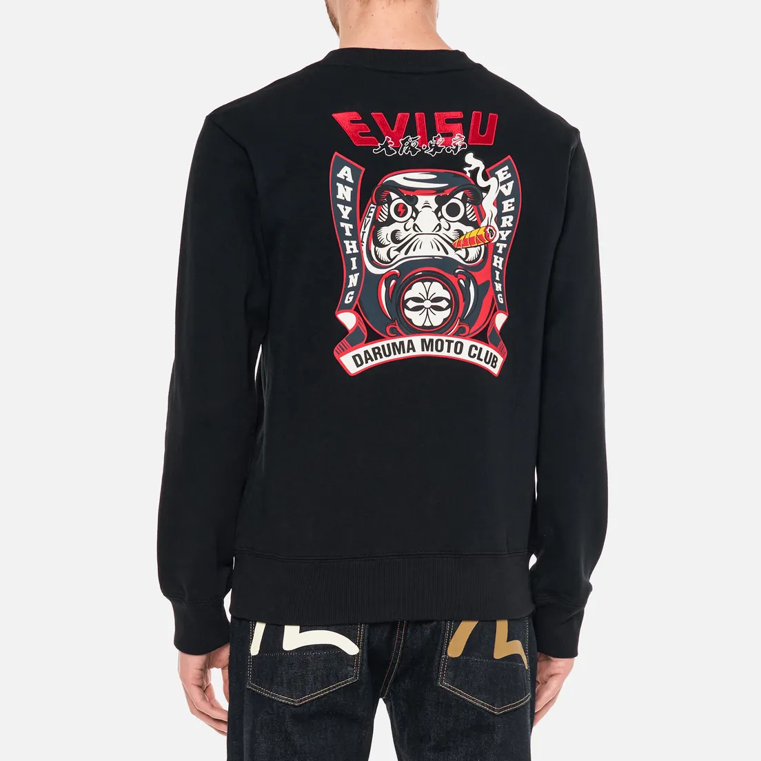 Evisu Мужская толстовка Heritage Daruma Denim Applique