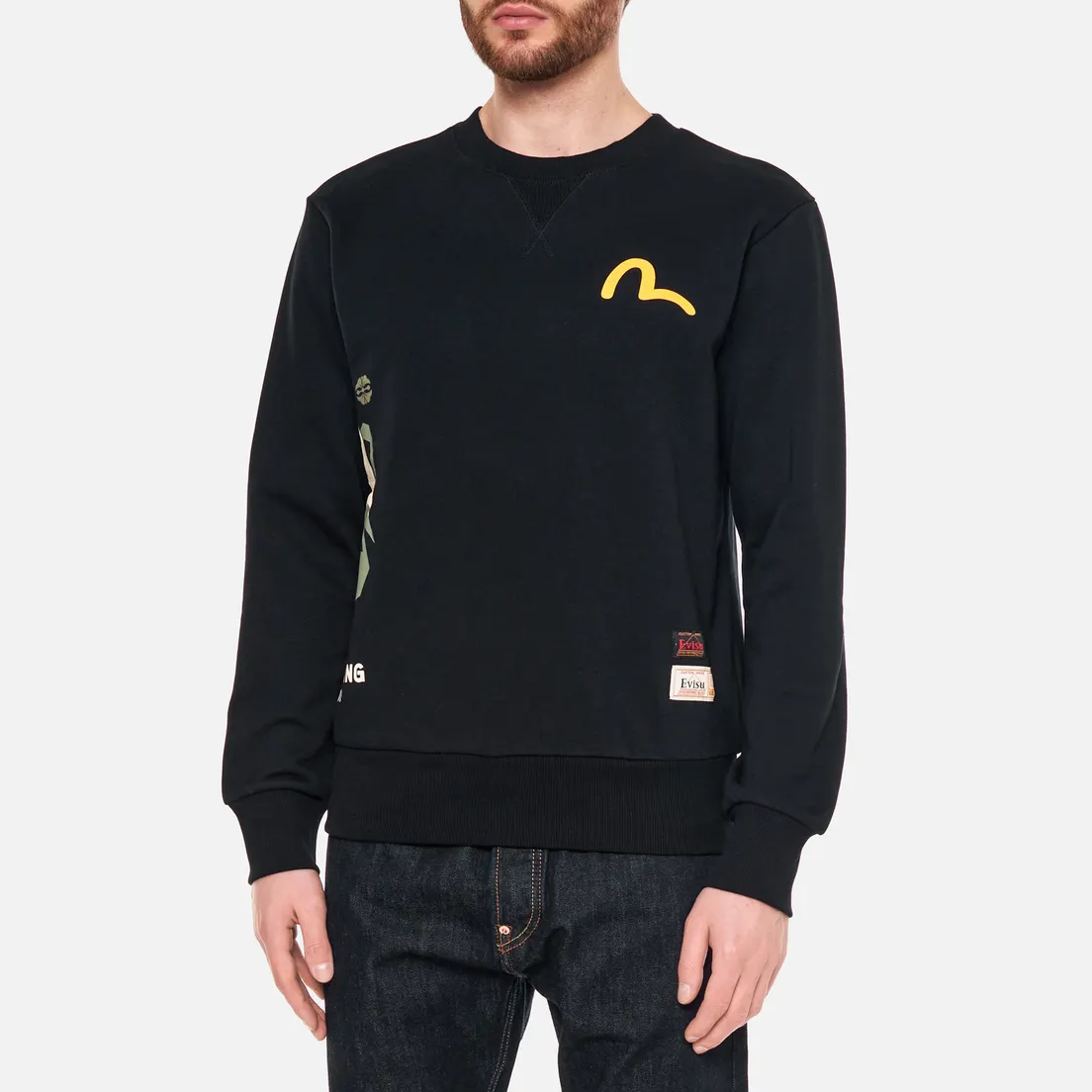Evisu Мужская толстовка Heritage Godhead & Camo Printed
