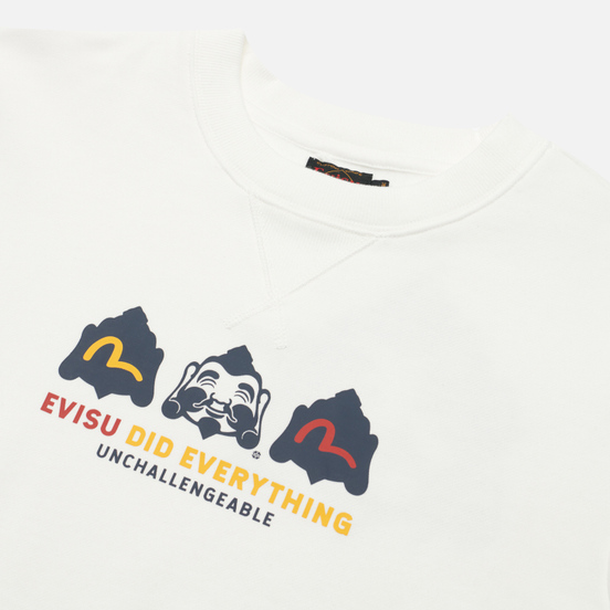 Мужская толстовка Evisu Heritage Godhead Print & Embroidered Off White
