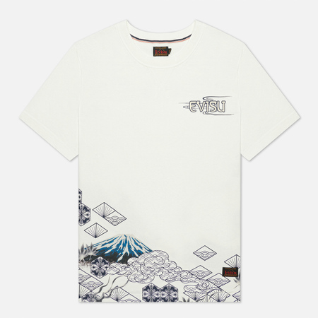 Мужская футболка Evisu Heritage Dragon & Mountain Fuji Printed, цвет белый, размер M