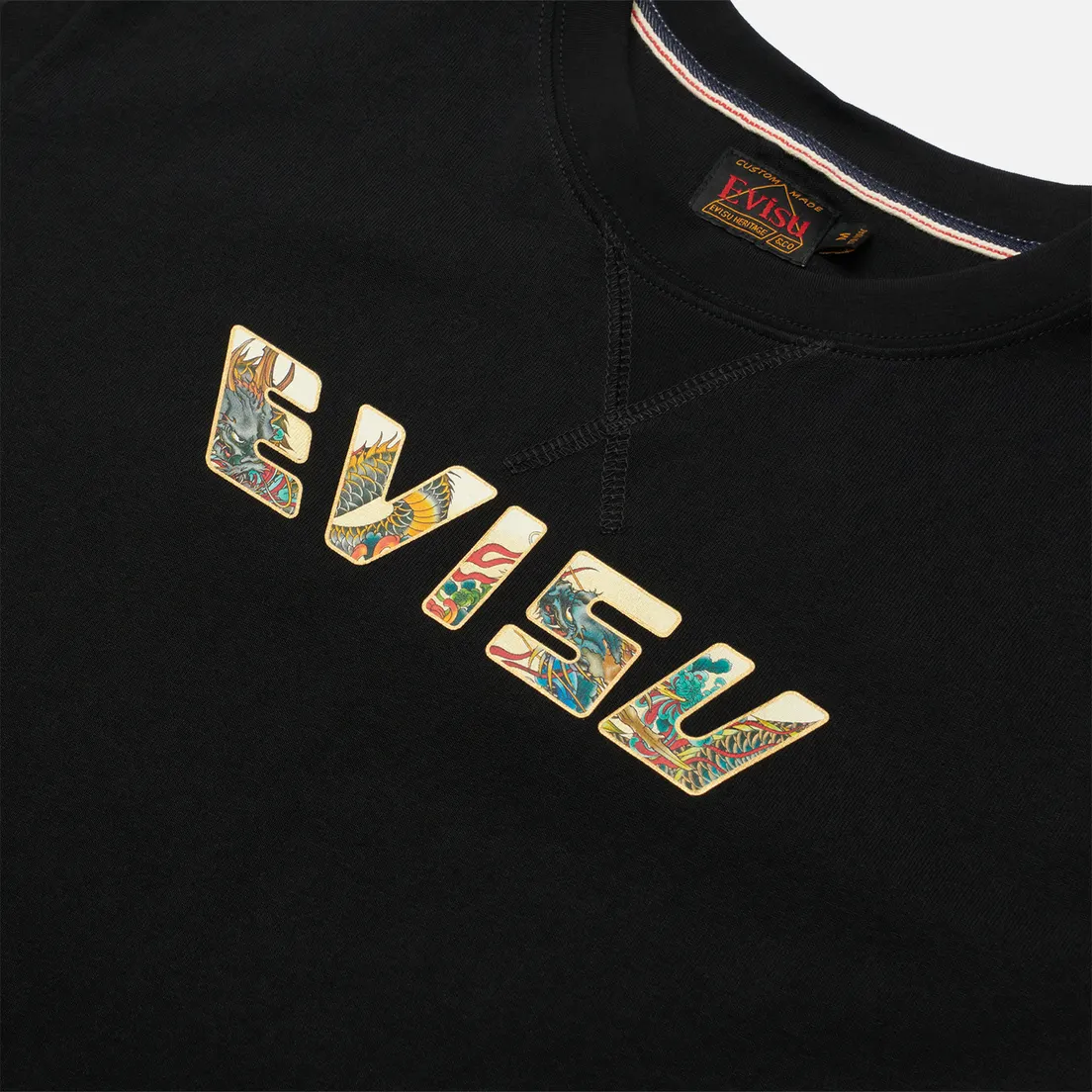 Evisu Мужская футболка Heritage Kamon & EVISU Foil Printed